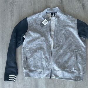 adidas fleece Gray and Black Men's Jacket